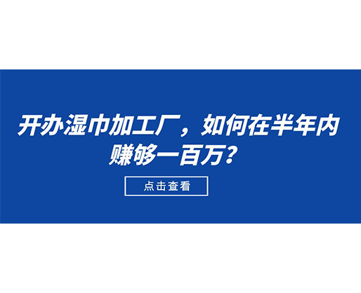 開辦濕巾加工廠，如何在半年內(nèi)賺夠一百萬(wàn)？